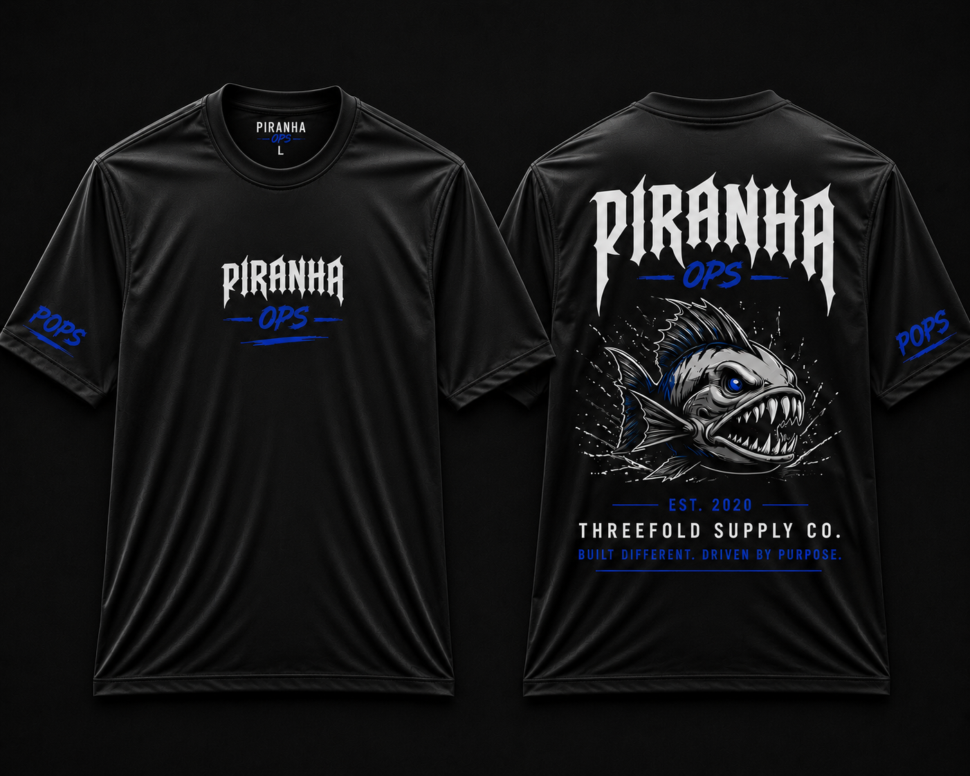 POPS Piranha Ops apparel design
